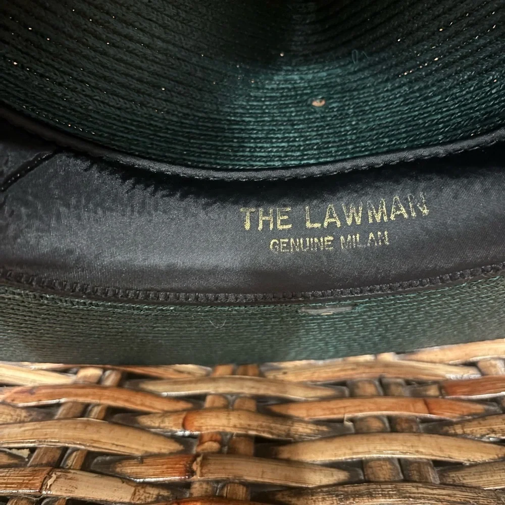 The Lawman Genuine Milan Mens Straw Western Fedora Style Hat Green